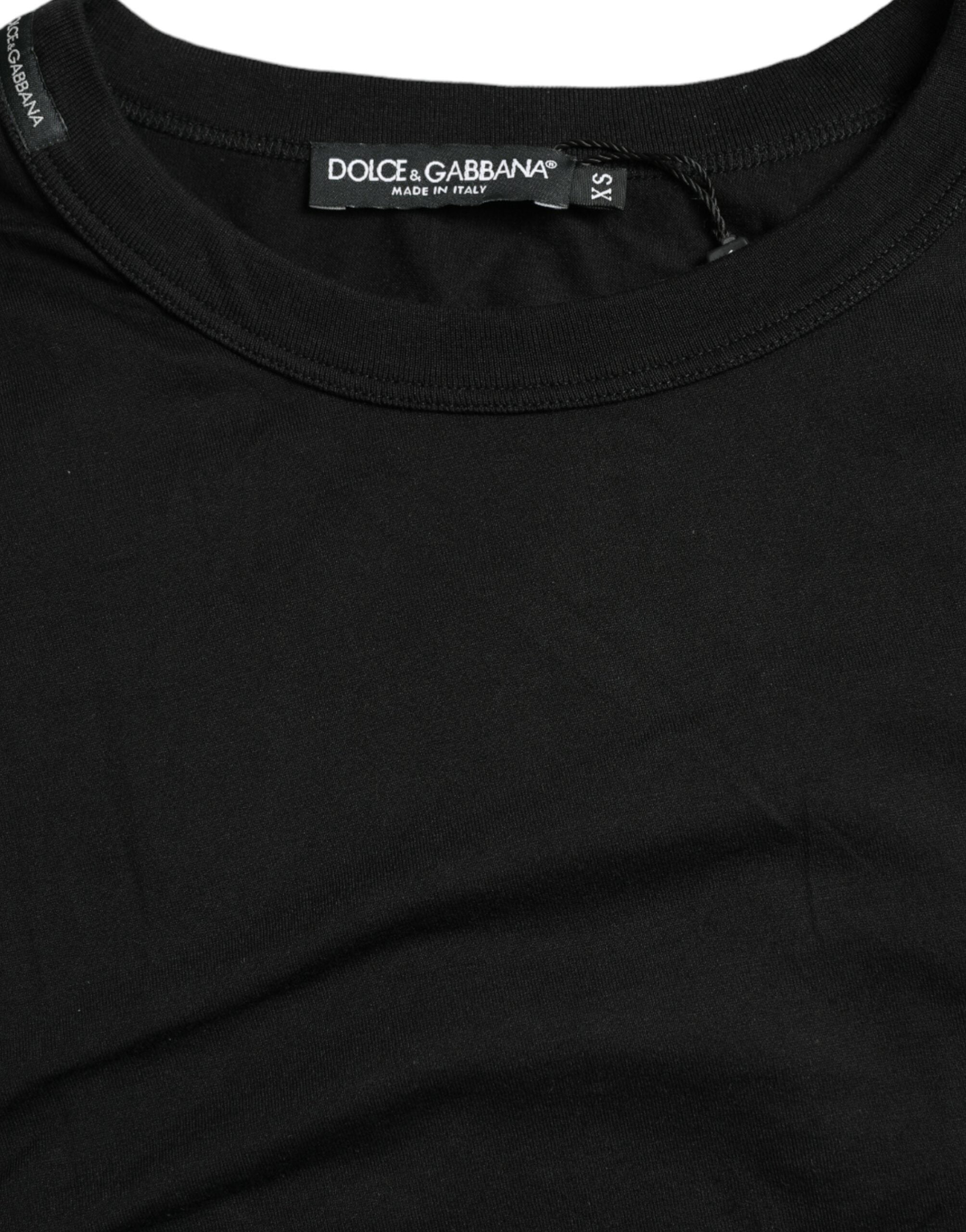 Dolce & Gabbana Black Logo Emsed Crew Neck Short Sleeves T-shirt
