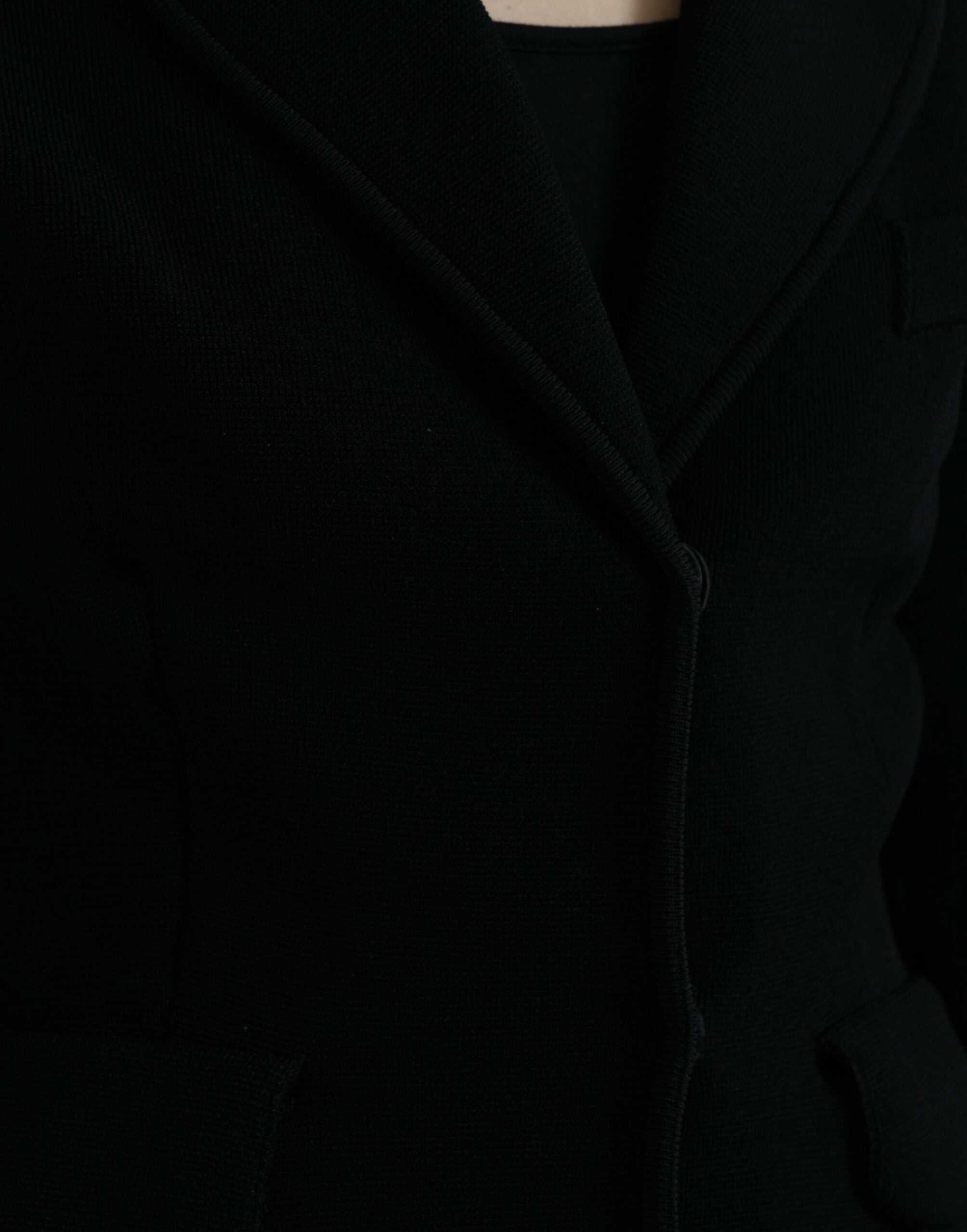 Dolce & Gabbana Black Viscose Single Breasted Blazer Jacket