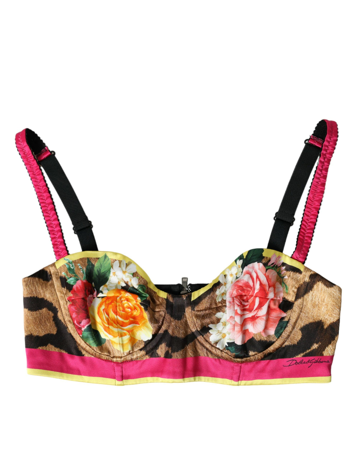 New Dolce & Gabbana Multicolor Floral Sleeveless Bustier Crop Top