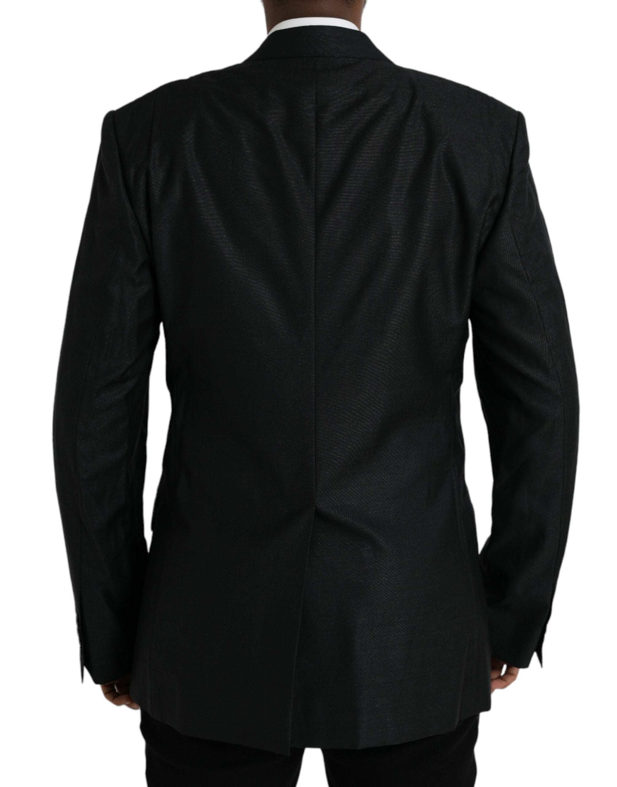 Dolce & Gabbana Dark Gray Wool Notch SingleBreasted Coat Blazer