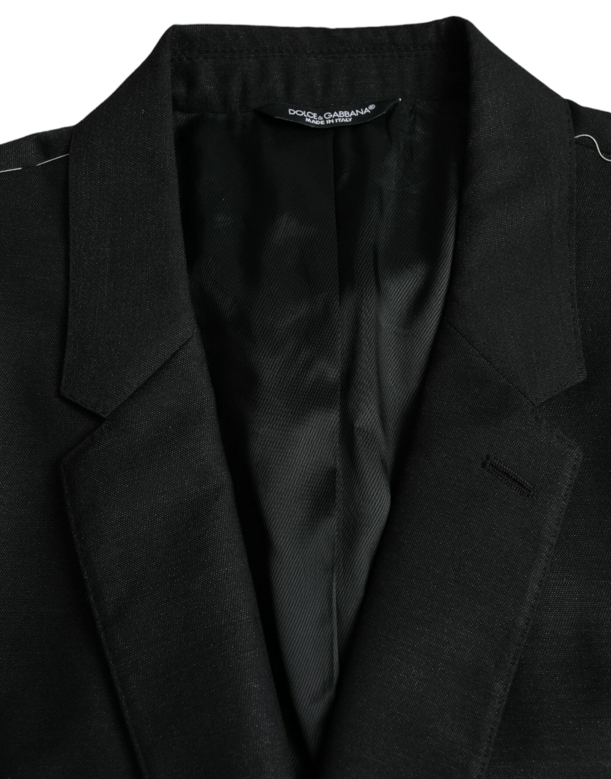 Dolce & Gabbana Dark Gray Wool Notch SingleBreasted Coat Blazer