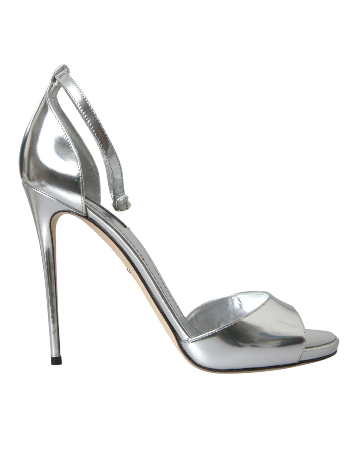 New Dolce & Gabbana Silver KEIRA Leather Heels Sandals Shoes
