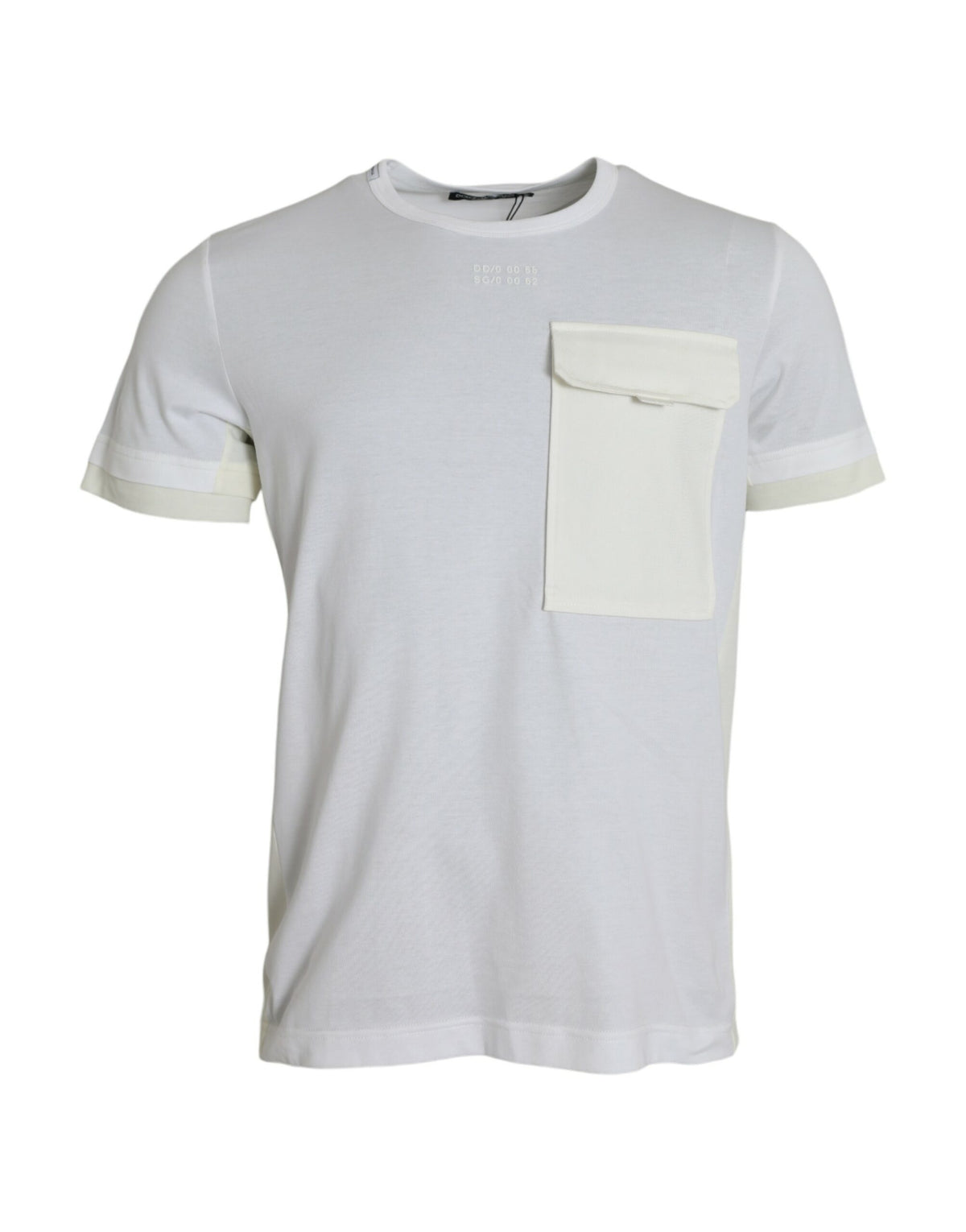 New Dolce & Gabbana White Cotton Pocket Short Sleeves T-shirt