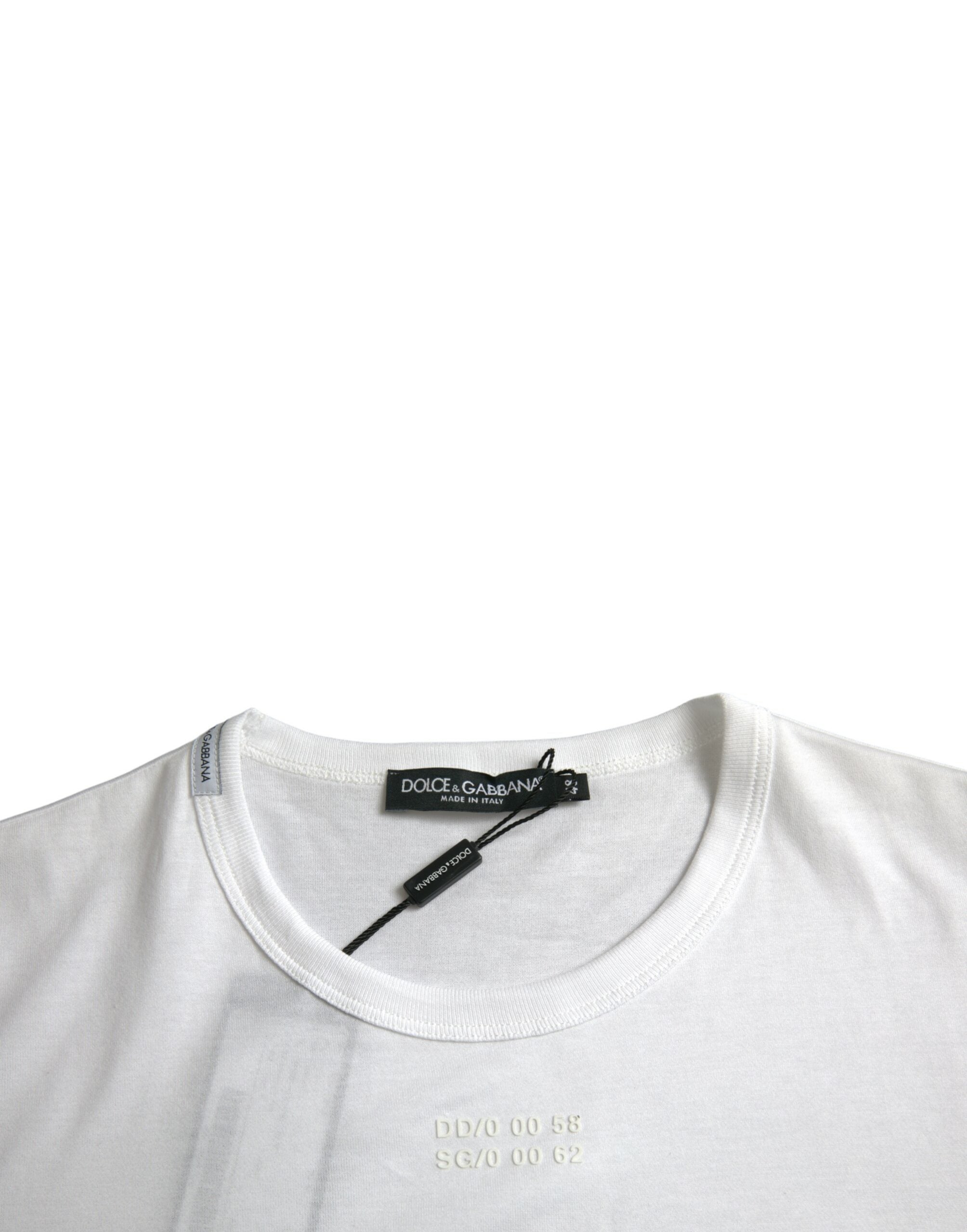 New Dolce & Gabbana White Cotton Pocket Short Sleeves T-shirt
