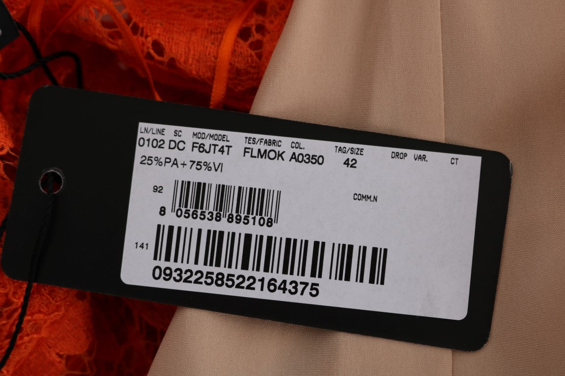 Dolce & Gabbana Orange Floral Ricamo Sheath Long Dress - PreLoved & Luxe