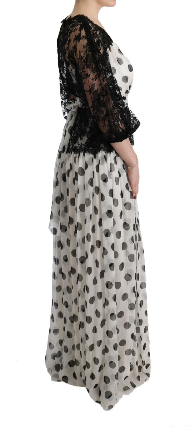 Dolce & Gabbana Black White Polka Dotted Floral Dress - PreLoved & Luxe