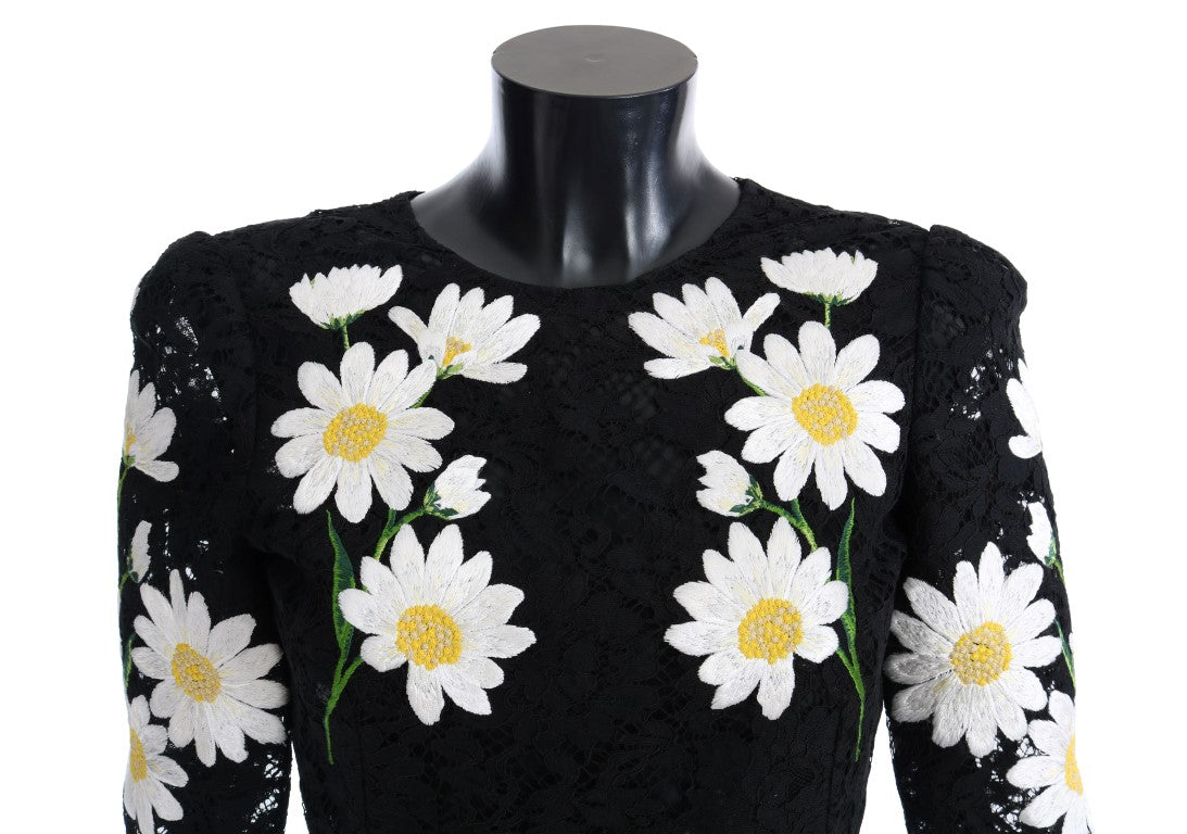 Dolce & Gabbana Black Floral Lace Chamomile Sicily Dress - PreLoved & Luxe
