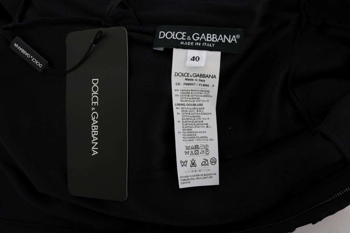 Dolce & Gabbana Black Floral Ricamo Sheath Dress - PreLoved & Luxe