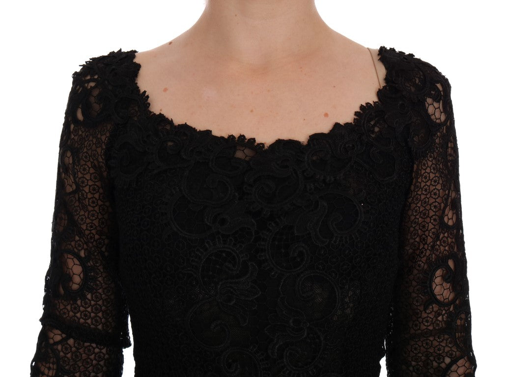 Dolce & Gabbana Black Floral Sheath Dress - PreLoved & Luxe