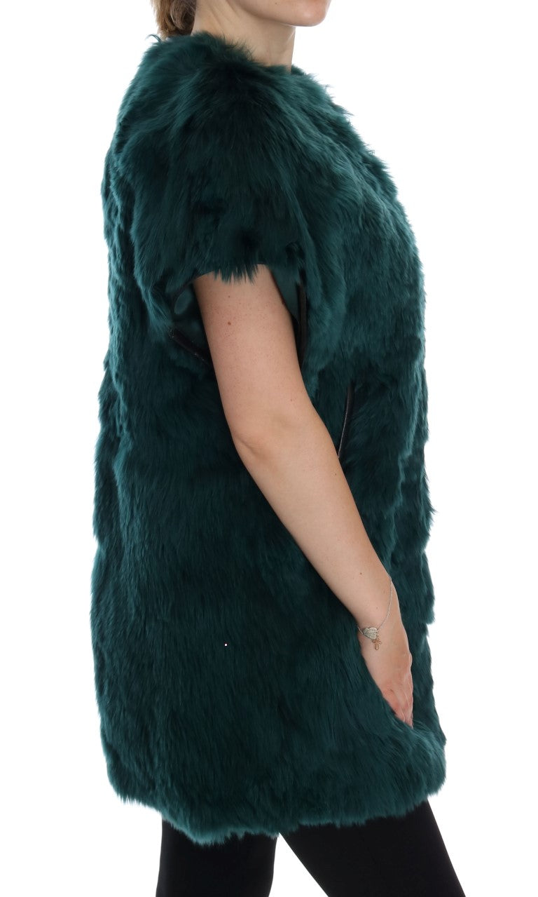 Dolce & Gabbana Green Alpaca Fur Vest Sleeveless Jacket - PreLoved & Luxe