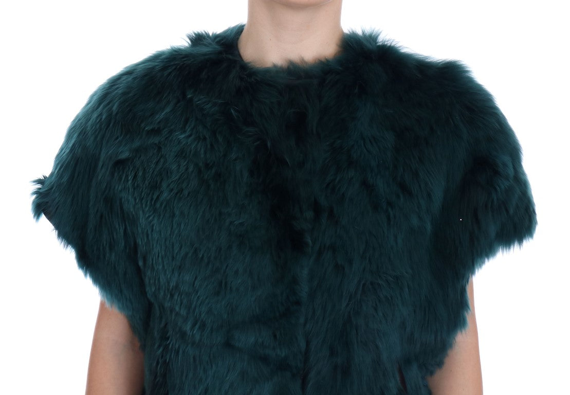 Dolce & Gabbana Green Alpaca Fur Vest Sleeveless Jacket - PreLoved & Luxe