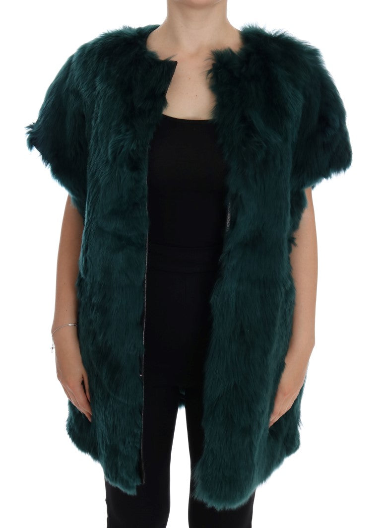 Dolce & Gabbana Green Alpaca Fur Vest Sleeveless Jacket - PreLoved & Luxe