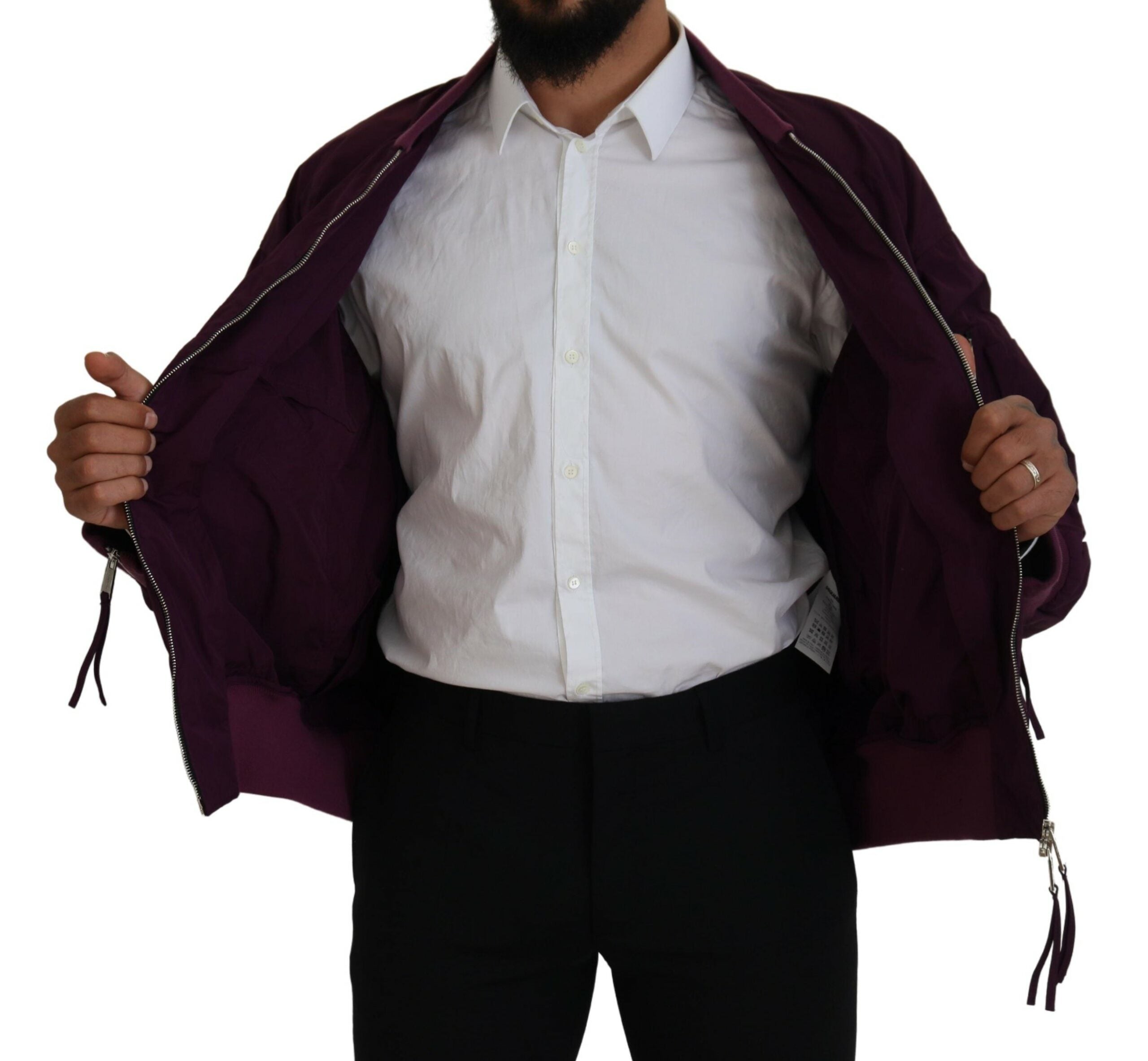 Dsquared² Purple Full Zipper Bomber Jacket