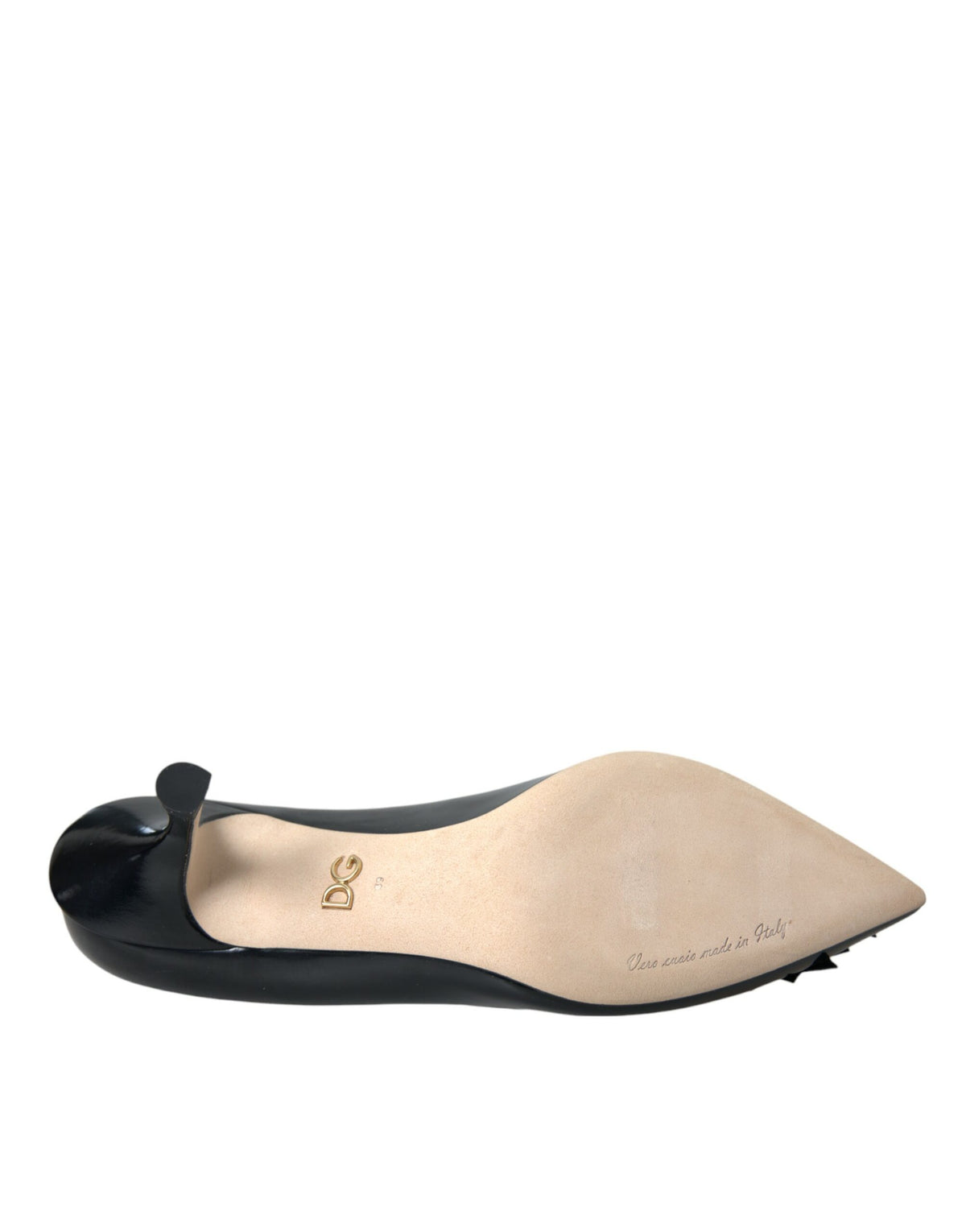 New Dolce & Gabbana Black Leather BOOM Patch Heels Pumps Shoes
