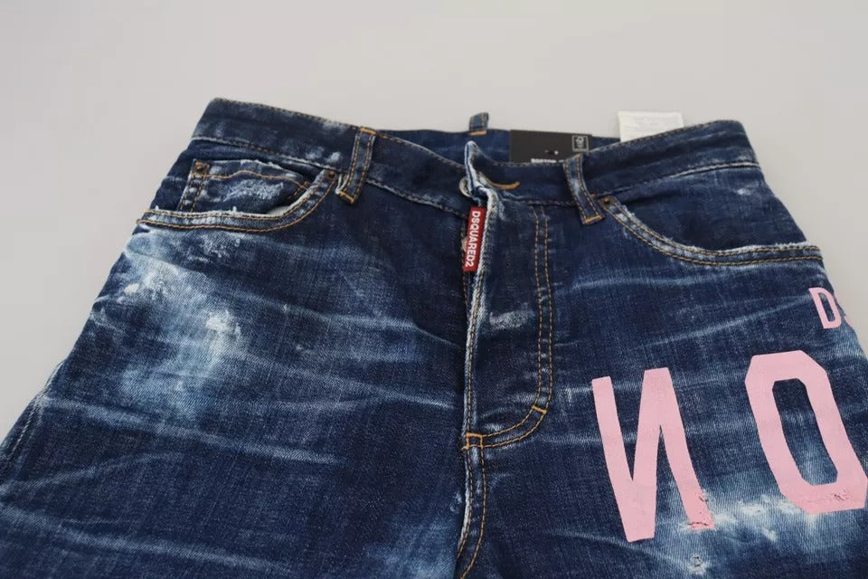 Dsquared² Blue Icon High Waist Straight Denim ton Jeans