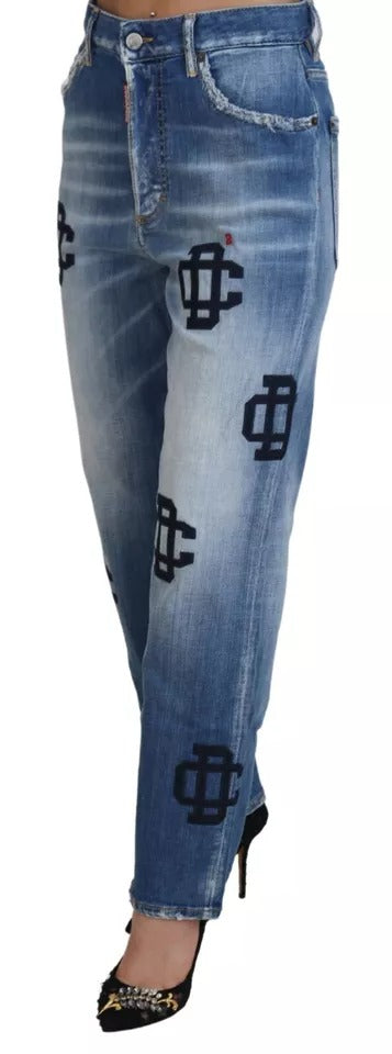 Dsquared² Blue Washed High Waist Straight Denim ton Jeans