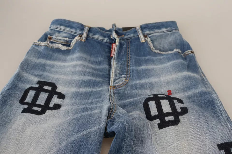 Dsquared² Blue Washed High Waist Straight Denim ton Jeans