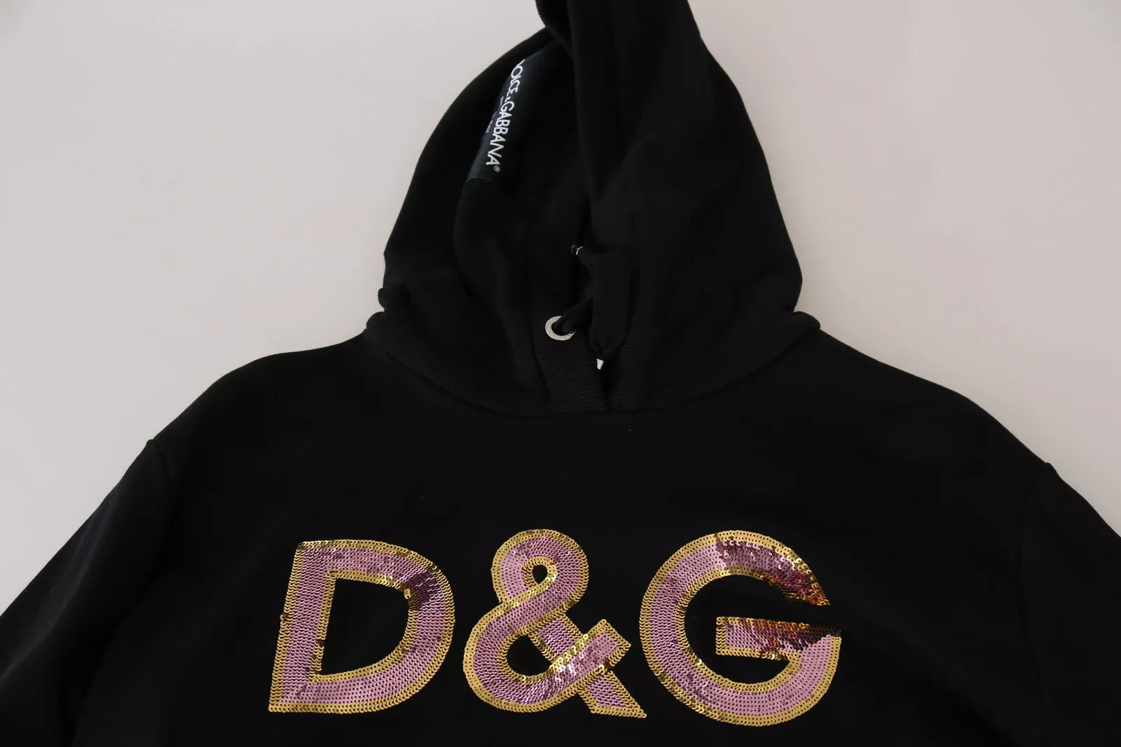 Pre-Owned Dolce & Gabbana DG Sequined Hooded Pullover Sweater