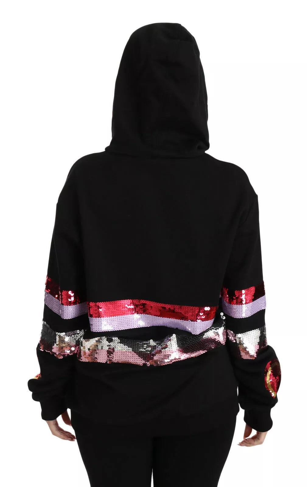 Pre-Owned Dolce & Gabbana DG Sequined Hooded Pullover Sweater