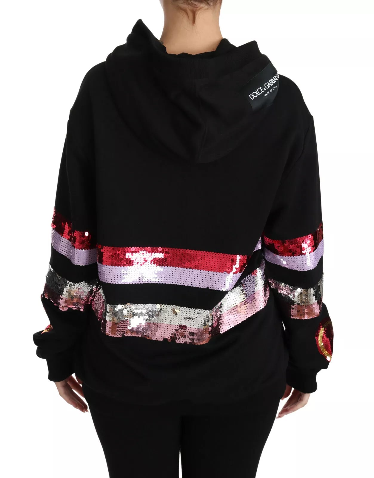 Pre-Owned Dolce & Gabbana DG Sequined Hooded Pullover Sweater
