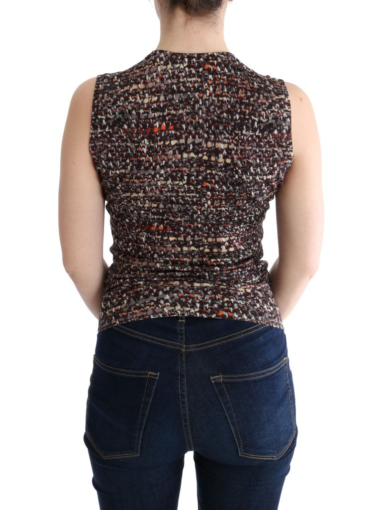 Dolce & Gabbana Multicolor Print Knit Top Wool T-shirt - PreLoved & Luxe