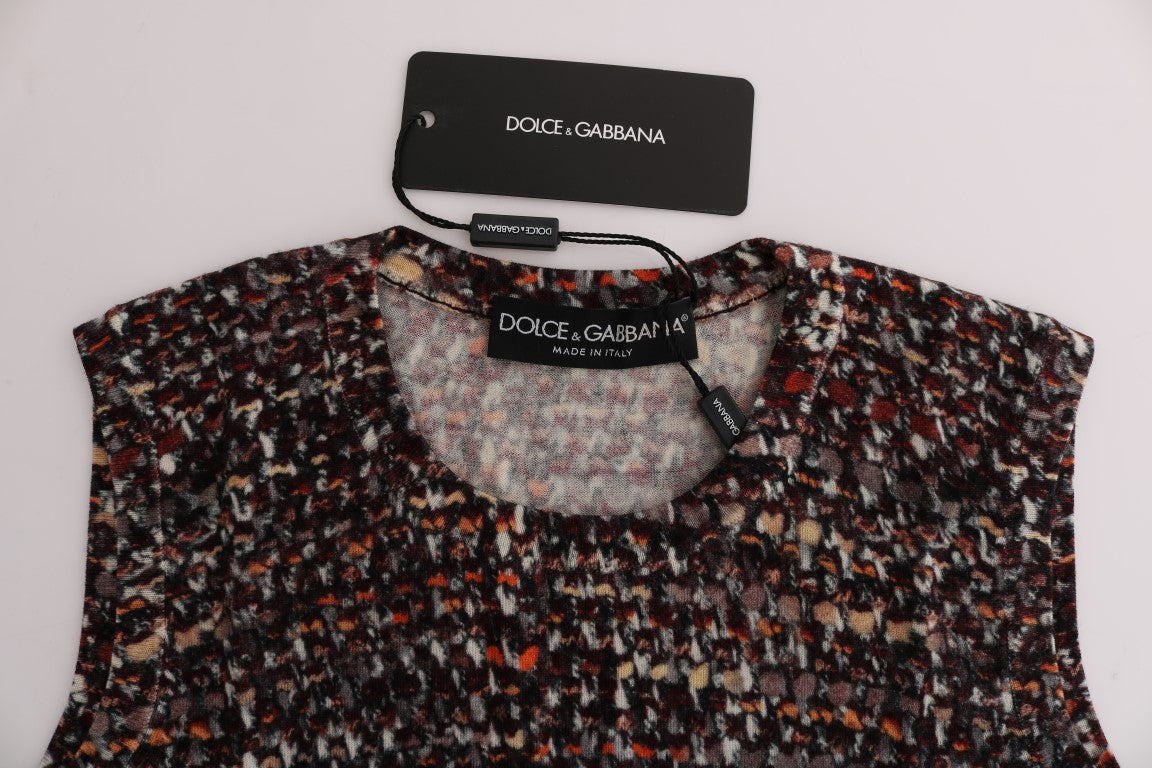 Dolce & Gabbana Multicolor Print Knit Top Wool T-shirt - PreLoved & Luxe