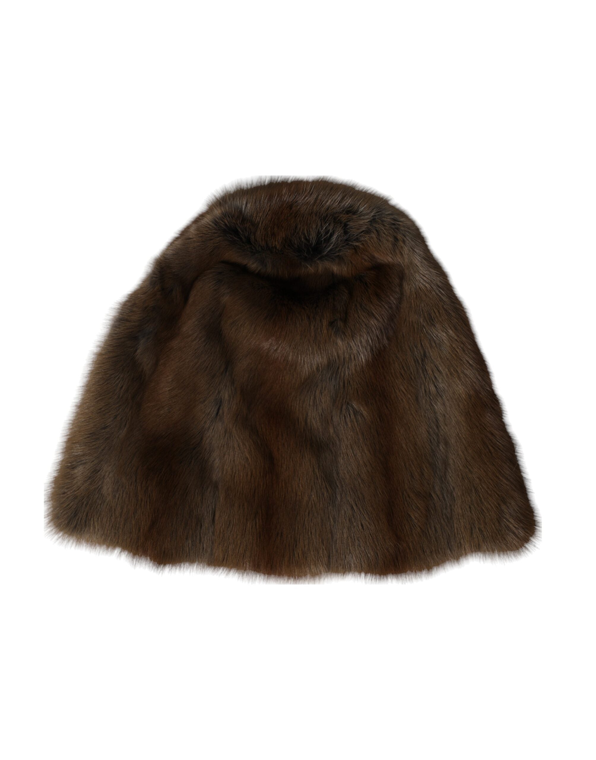 New Dolce & Gabbana Brown Weasel Fur Womens Cashmere Hat Beanie
