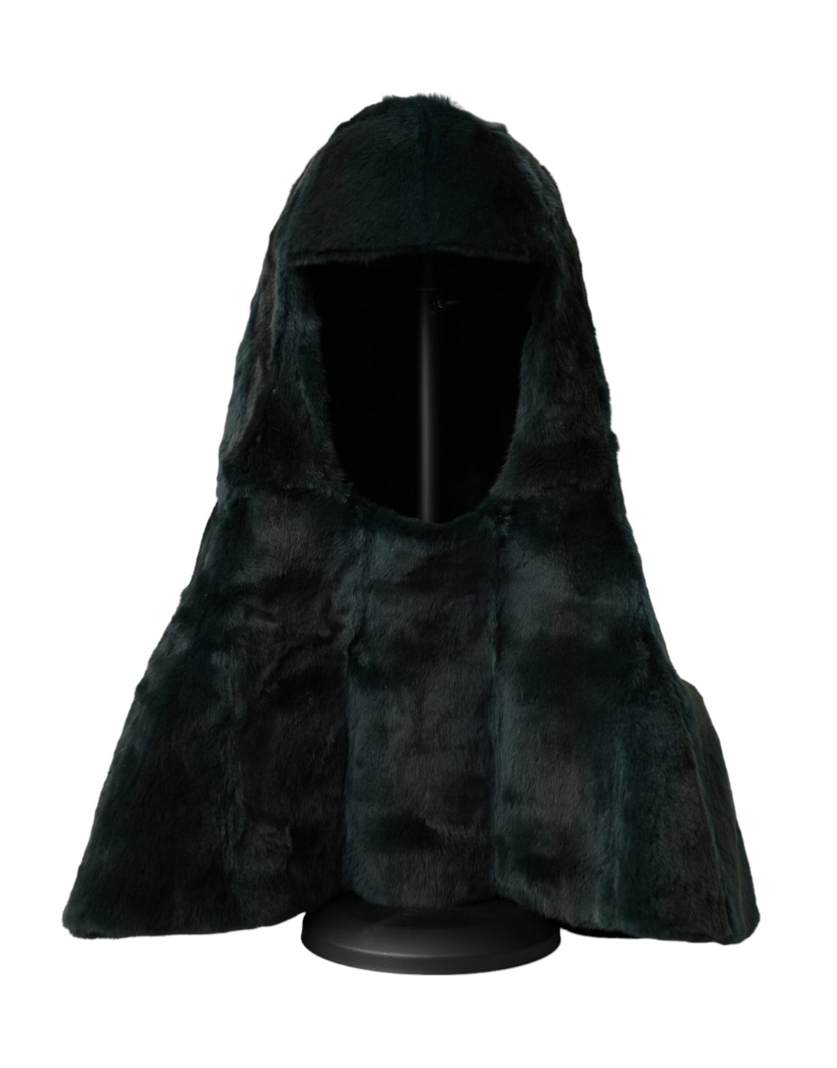 New Dolce & Gabbana Black Weasel Fur Whole Head Wrap Hat
