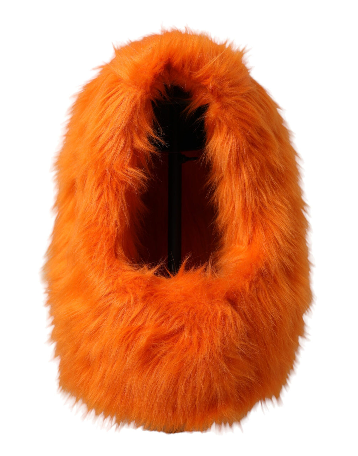 New Dolce & Gabbana Orange Faux Fur Whole Head Wrap Hat