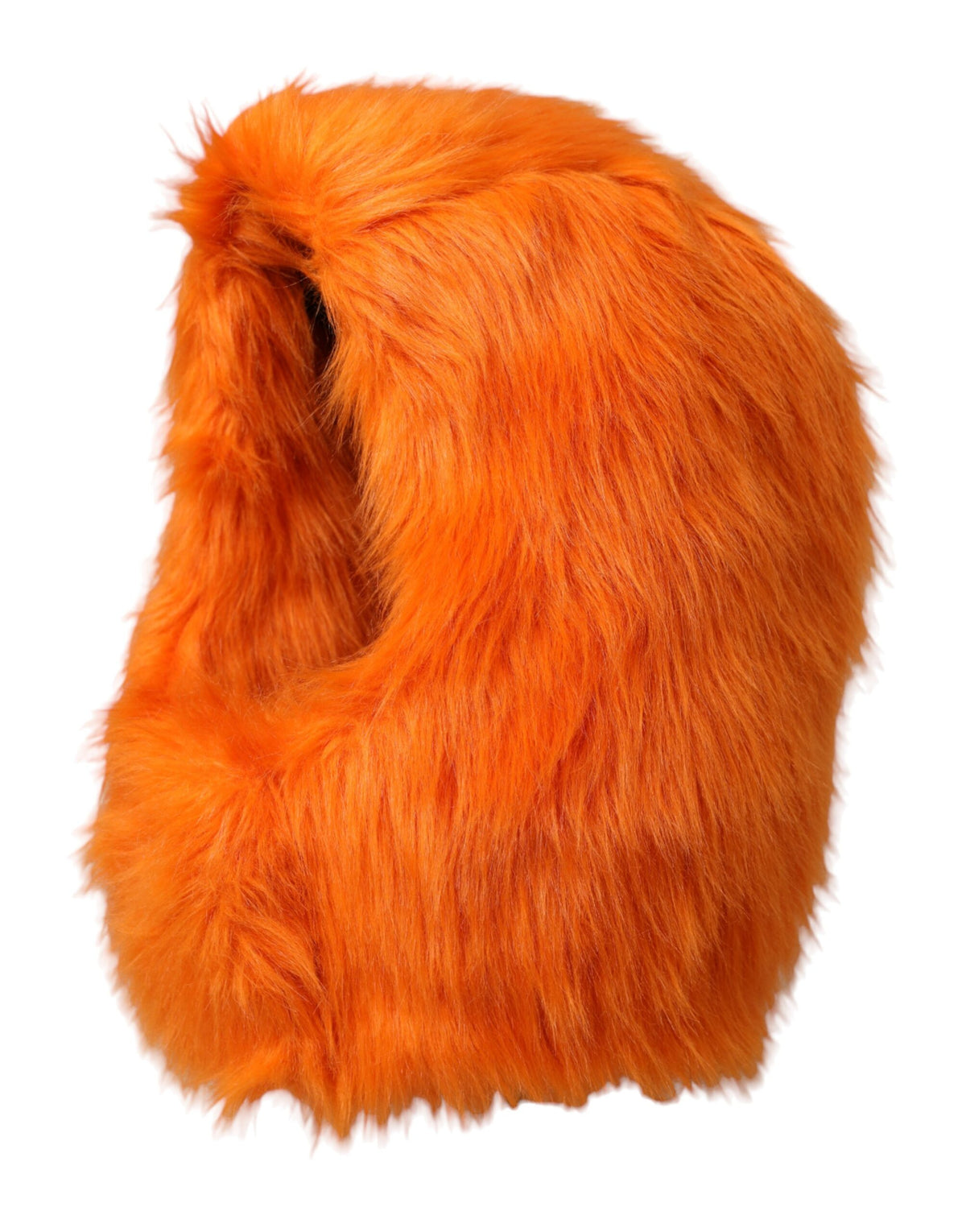 New Dolce & Gabbana Orange Faux Fur Whole Head Wrap Hat