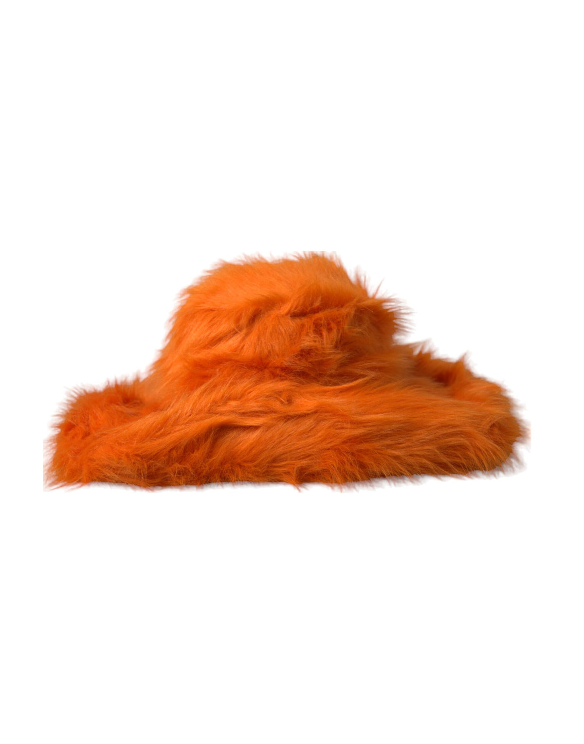 New Dolce & Gabbana Orange Faux Fur Fedora Hat
