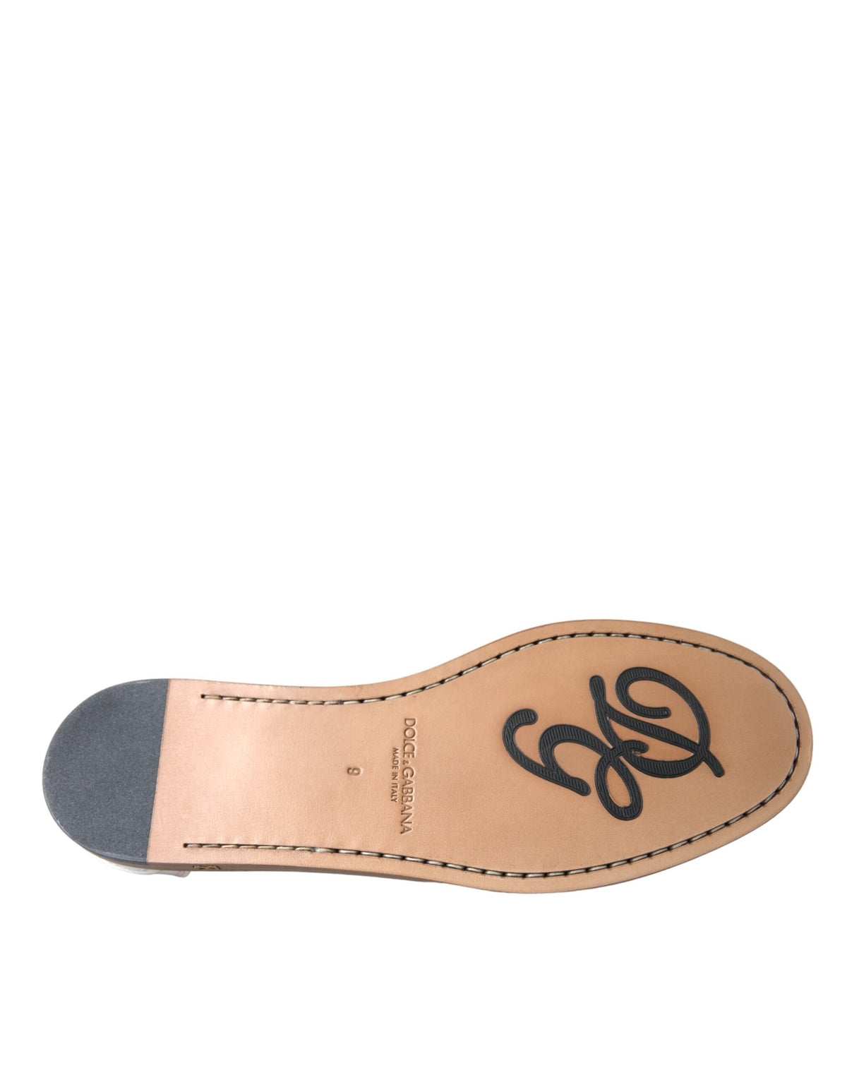 New Dolce & Gabbana White Leather Slip On Mocassin Loafers Shoes