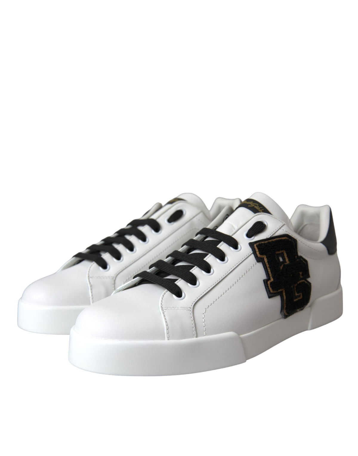 New Dolce & Gabbana White Leather DG Logo Casual Low Top Sneakers Shoes