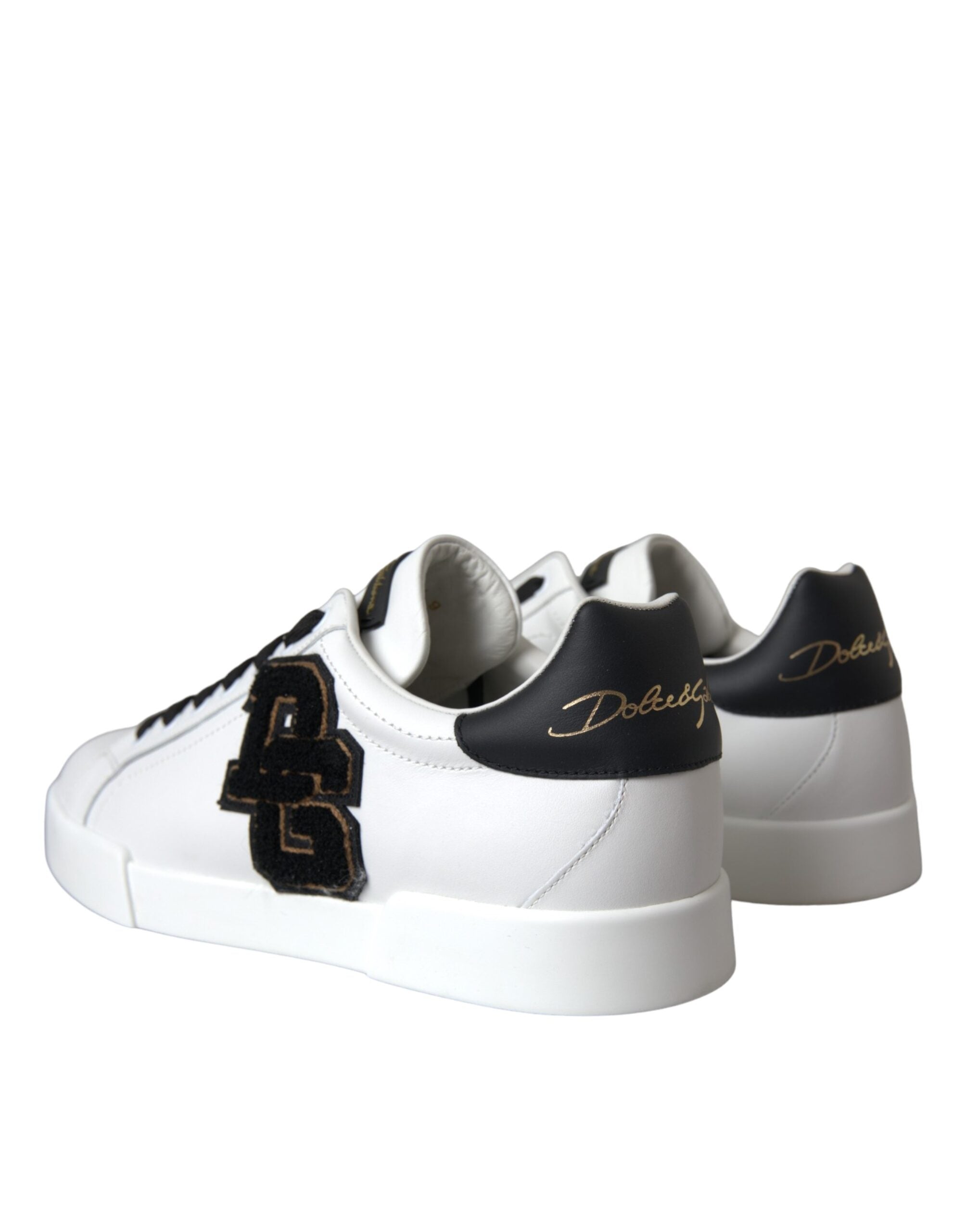 New Dolce & Gabbana White Leather DG Logo Casual Low Top Sneakers Shoes