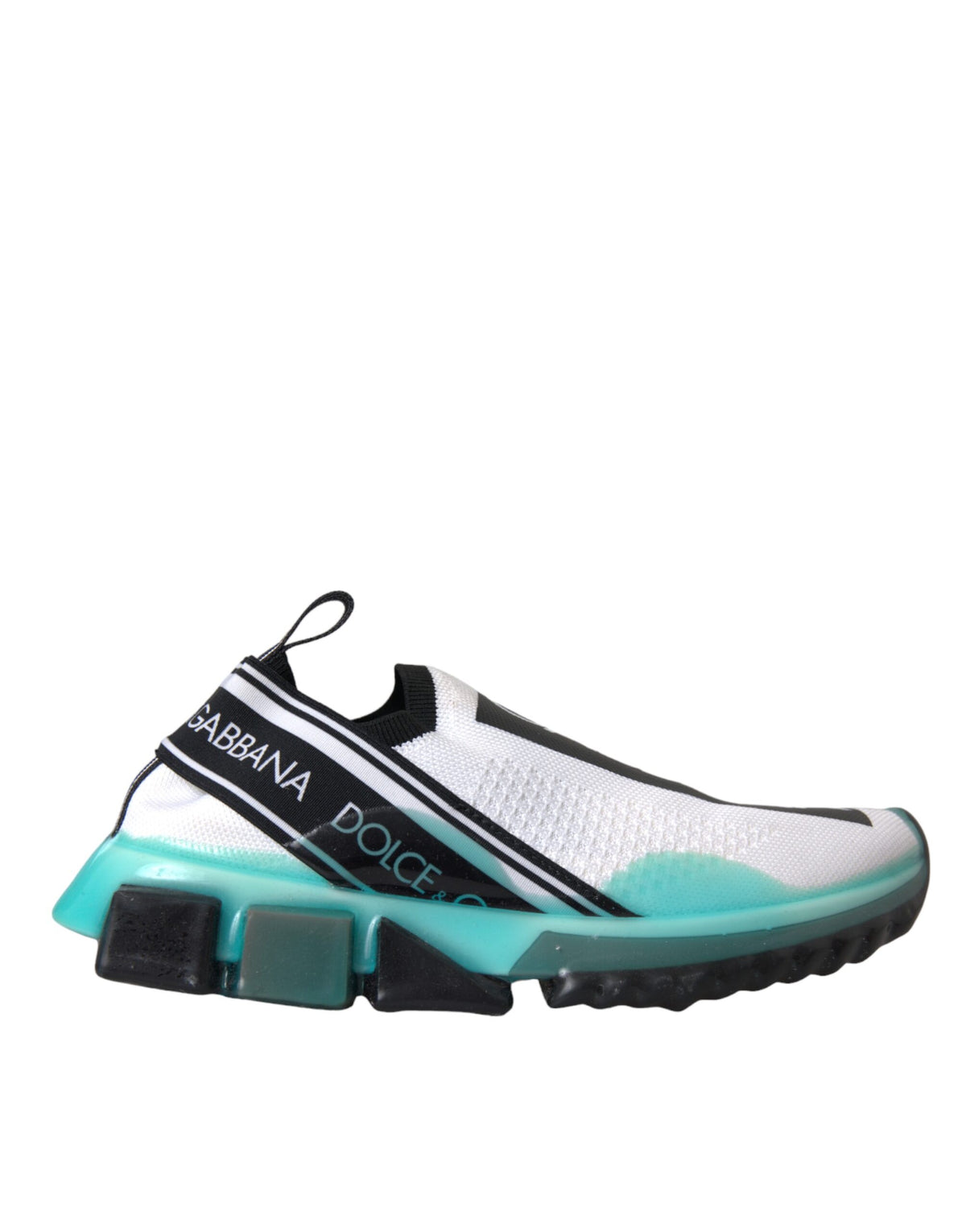 New Dolce & Gabbana Black White Blue Slip On Sorrento Sneakers Shoes