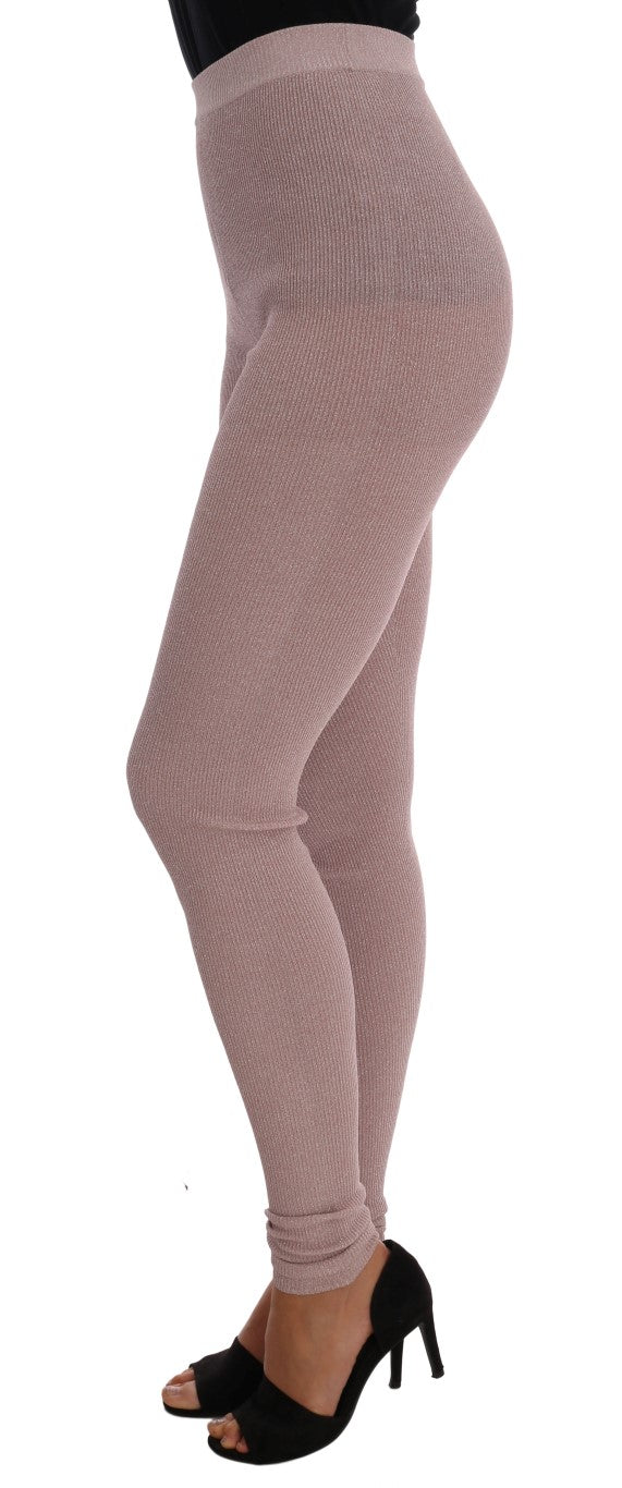 New Dolce & Gabbana Pink Stretch Waist Tights Stockings