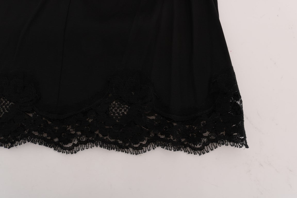 Dolce & Gabbana Black Floral Cutout Lace A-Line Skirt - PreLoved & Luxe