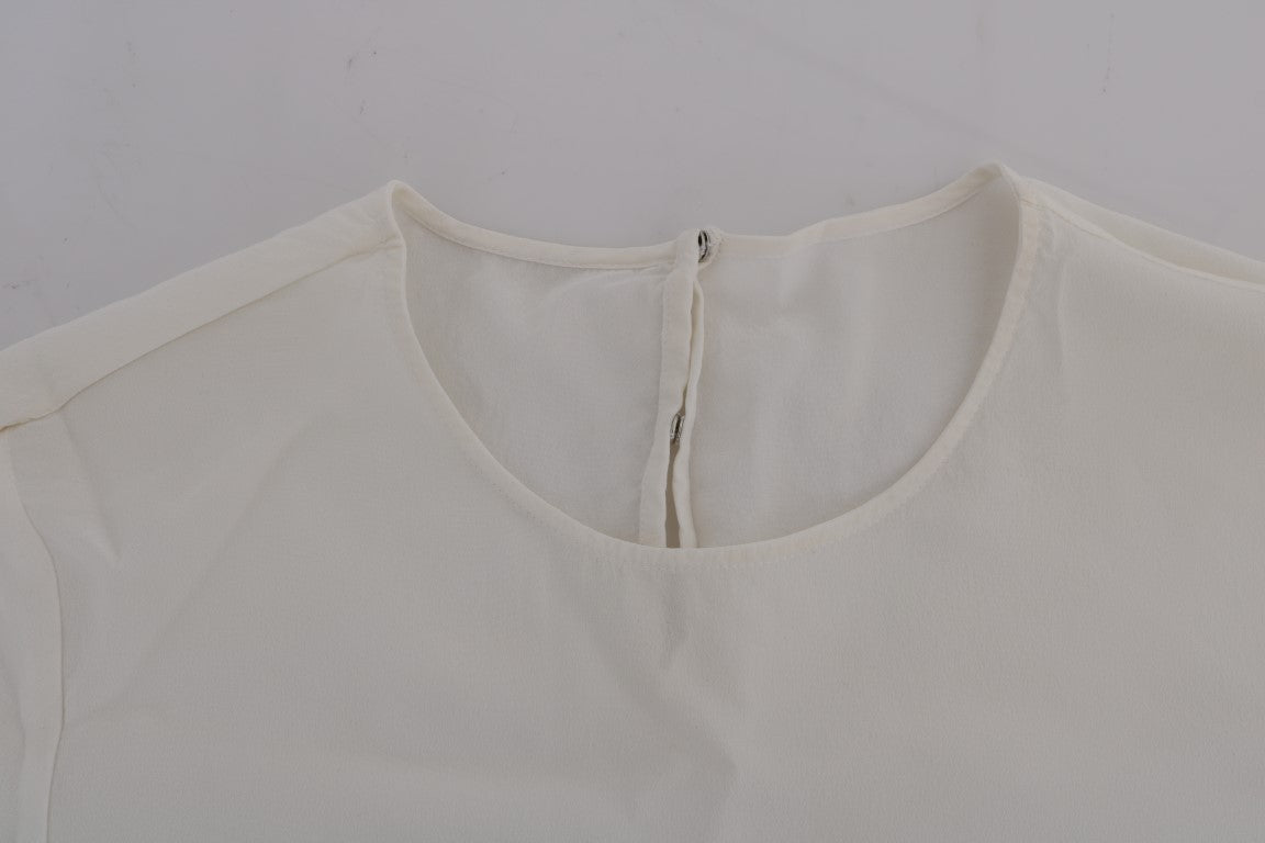 Dolce & Gabbana White Silk ITALIA IS LOVE Blouse T-shirt - PreLoved & Luxe