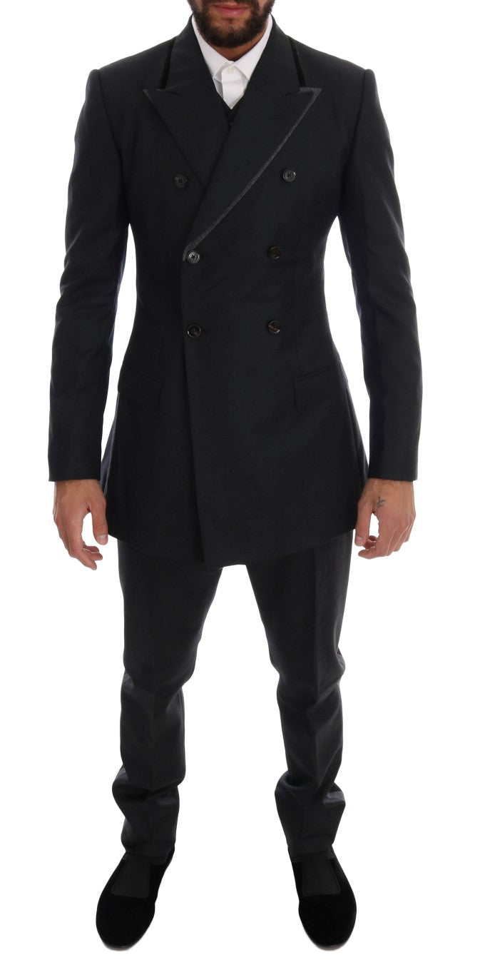 Dolce & Gabbana Gray Wool Double Breasted 3 Piece Suit - PreLoved & Luxe