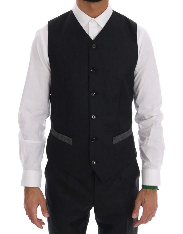 Dolce & Gabbana Gray Wool Double Breasted 3 Piece Suit - PreLoved & Luxe