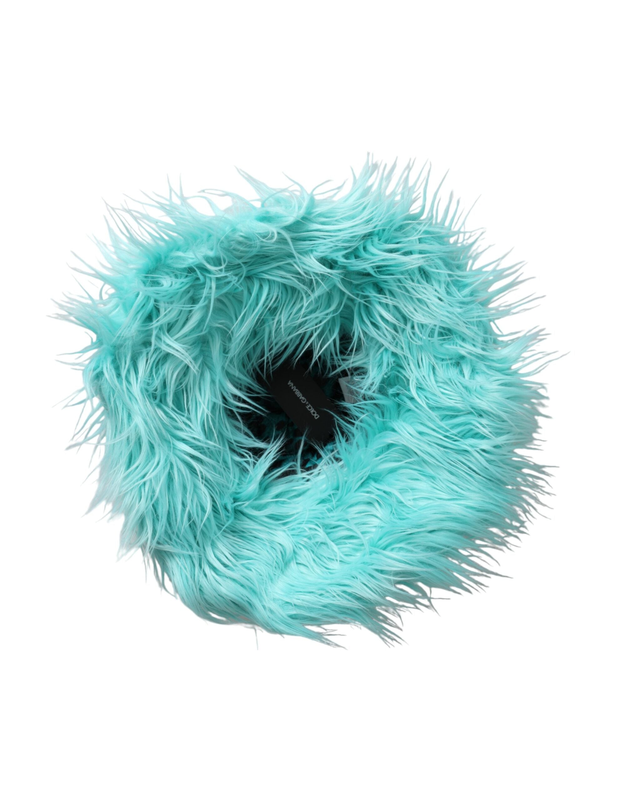 New Dolce & Gabbana Mint Green Acrylic Fur Womens Bucket Hat