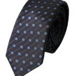 New Dolce & Gabbana Dark Blue Polka Dot Silk Adjustable Men Tie