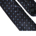 New Dolce & Gabbana Dark Blue Polka Dot Silk Adjustable Men Tie