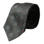 New Dolce & Gabbana Dark Gray 100% Silk Fantasy Adjustable Men Tie