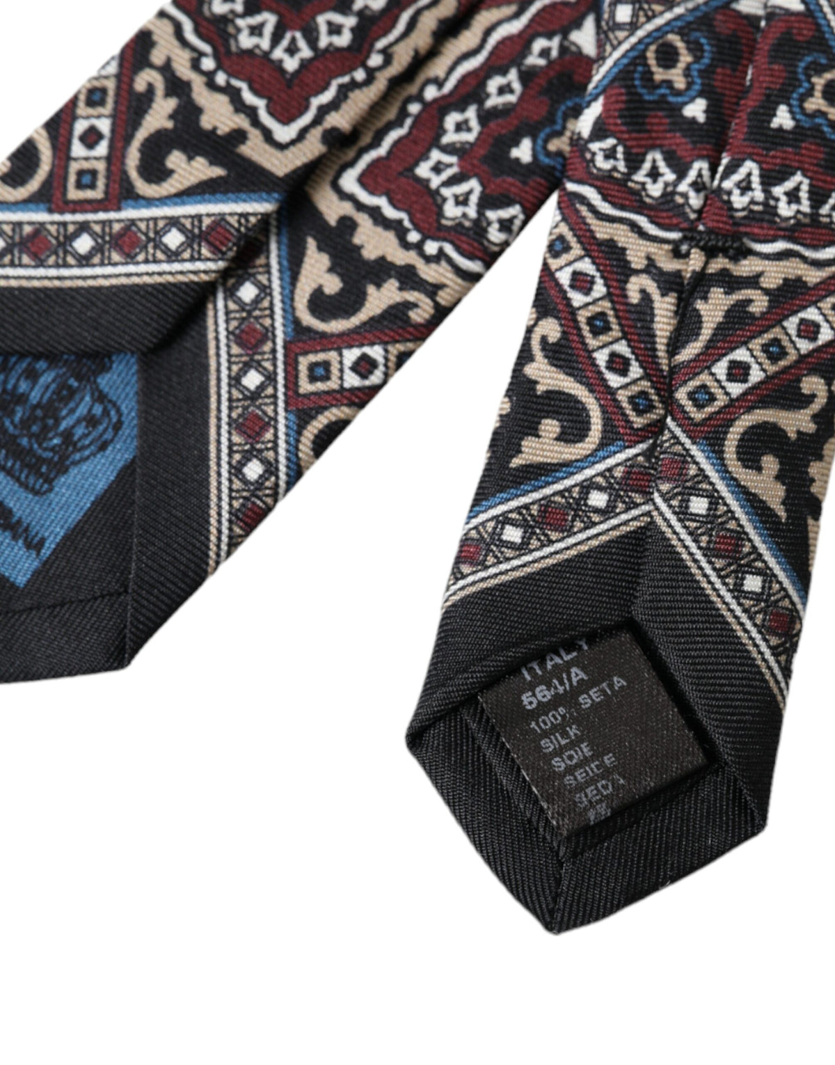 New Dolce & Gabbana Black Printed 100% Silk Adjustable Men Tie
