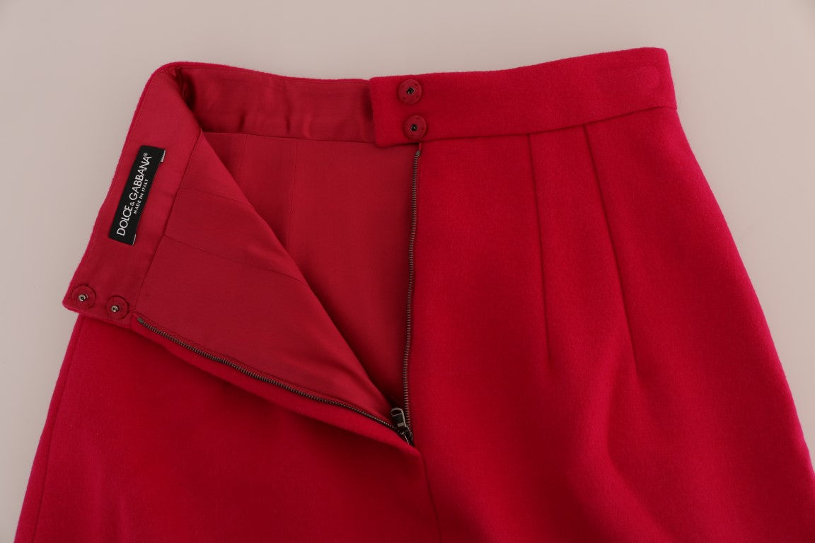 Dolce & Gabbana Pink Wool Knee Long A-Line Skirt - PreLoved & Luxe