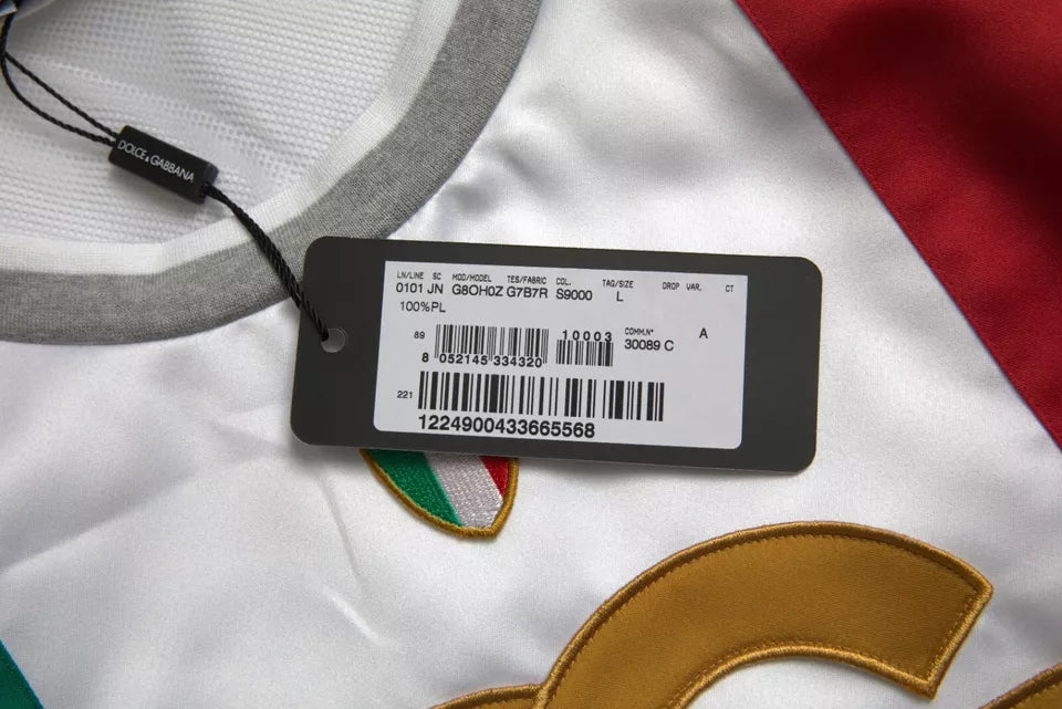 New Dolce & Gabbana White Green Sleeveless Top Italian Flag Basket T-shirt