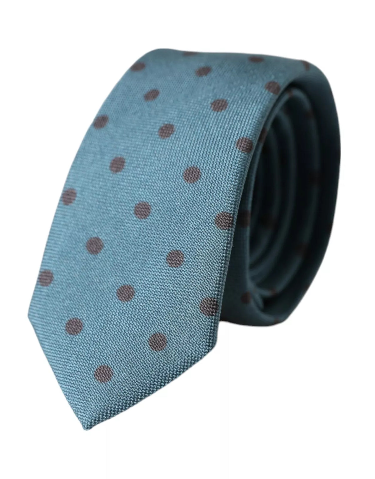 New Dolce & Gabbana Blue Black Polka Dot Silk Adjustable Men Tie