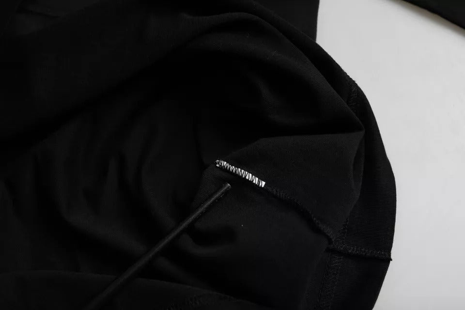 Dolce & Gabbana Black Logo Emsed Cotton Crew Neck T-shirt
