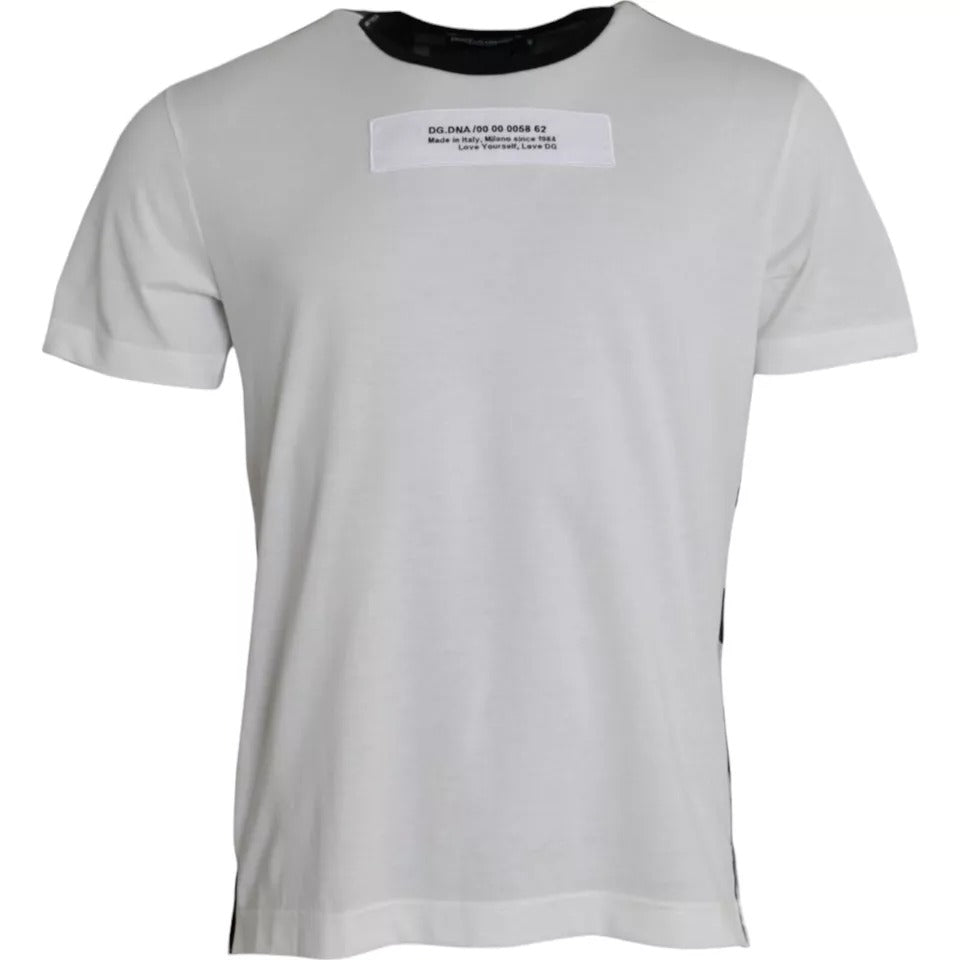New Dolce & Gabbana Black White Camouflage Round Neck T-shirt